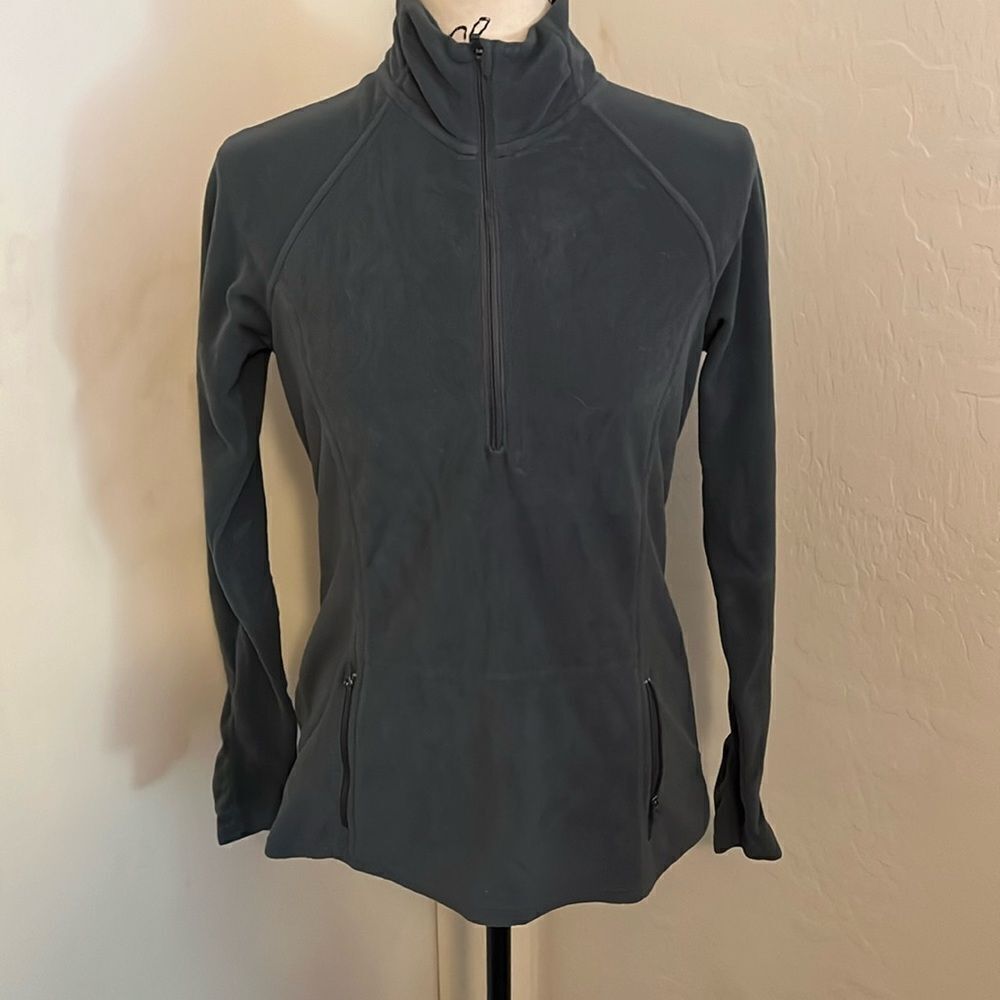 Athleta Gray Zipper Closure Pockets Athletic Fleece Jacket Athleisure